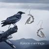 Raven Earrings 925 Sterling Silver Moon Crow Earrings Gothic Jewellery