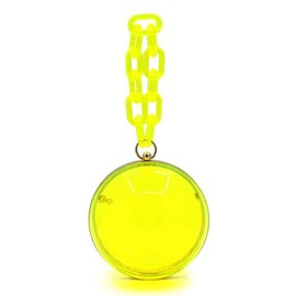 Fashion World Acrylic Chain Handle See Thru Ball Crossbody Bag - COLOR: Yellow, SIZE: one