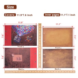 Our Adventure Book Photo Album Leather Design Scrapbook Album, Travel Photo Album for Gluing, Wedding Guest Book, Birthday, Anniversary Gift, Valentine's Day Gifts, 11.6 x 7.5 inches