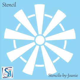 Stencils by Joanie Joanie Stencil 11" Windmill Blades Prim Country Farm Rustic West Family DIY Sign
