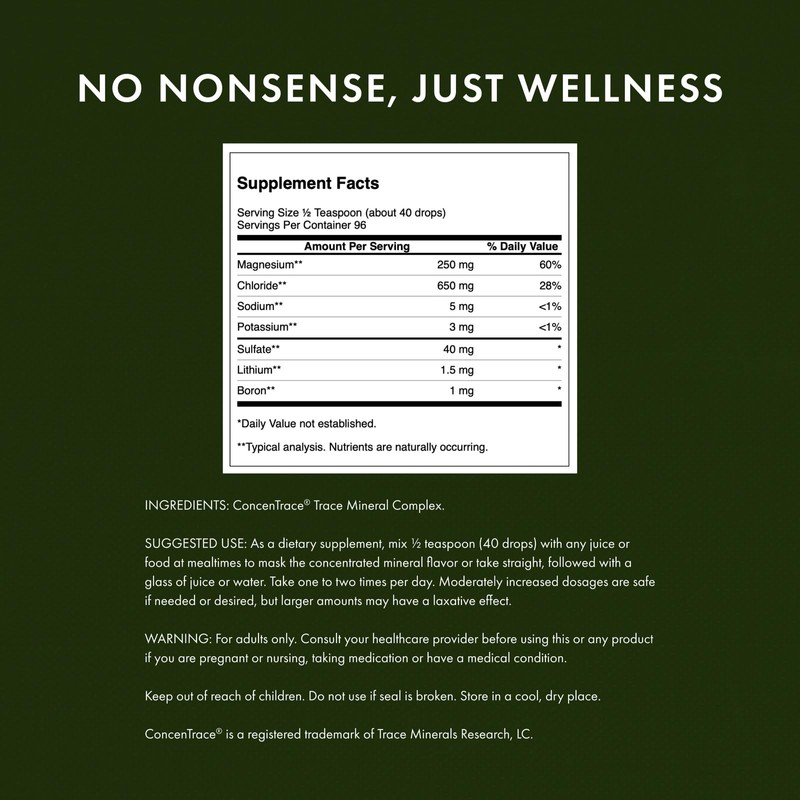 Swanson Concentrace Trace Mineral Drops 8oz-Complete Mineral Complex for Energy,