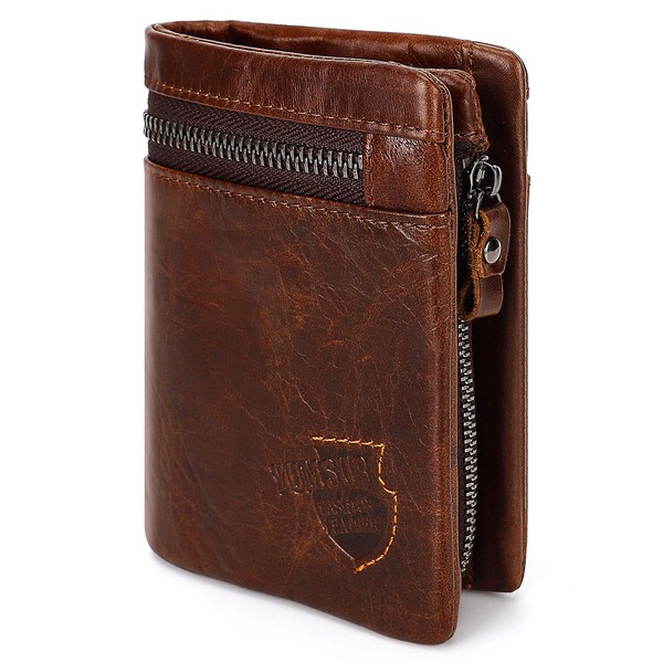 YumSur Mens Leather Wallet, Genuine Leather Wallet, RFID Blocking Men's