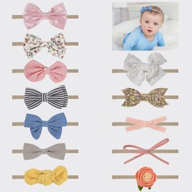 Baby Headbands, Children's Hair Band, Pack of 12, Fashion Hair Accessories, Headband, Hairband, Newborn Decoration, Baby Jewellery for Toddler and Baby Girls