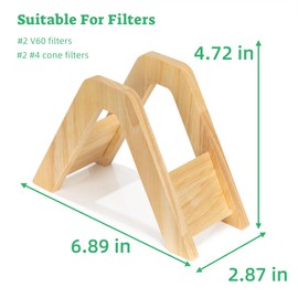 Ikedas #4 Rubber Wood Coffee Filter Holder, Stylish Coffee Bar Accessories Storage Solution, Securely Holds Coffee Filters, Perfect Coffee Bar Decor, Coffee Filter Holders for Counter, Natural Color