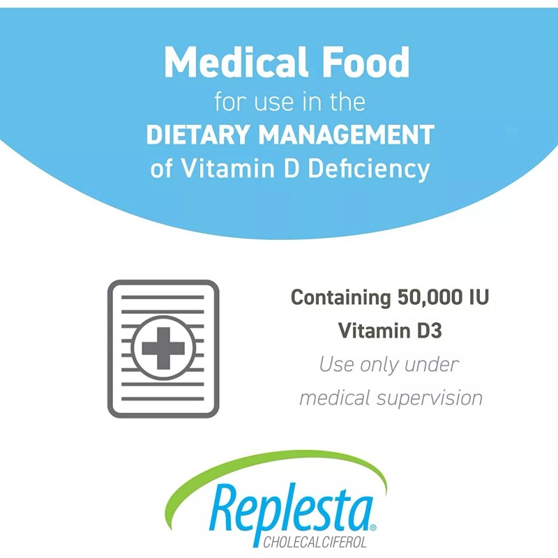 Replesta 50,000 IU Vitamin D3, Chewable Wafer, Natural Orange Flavor,
