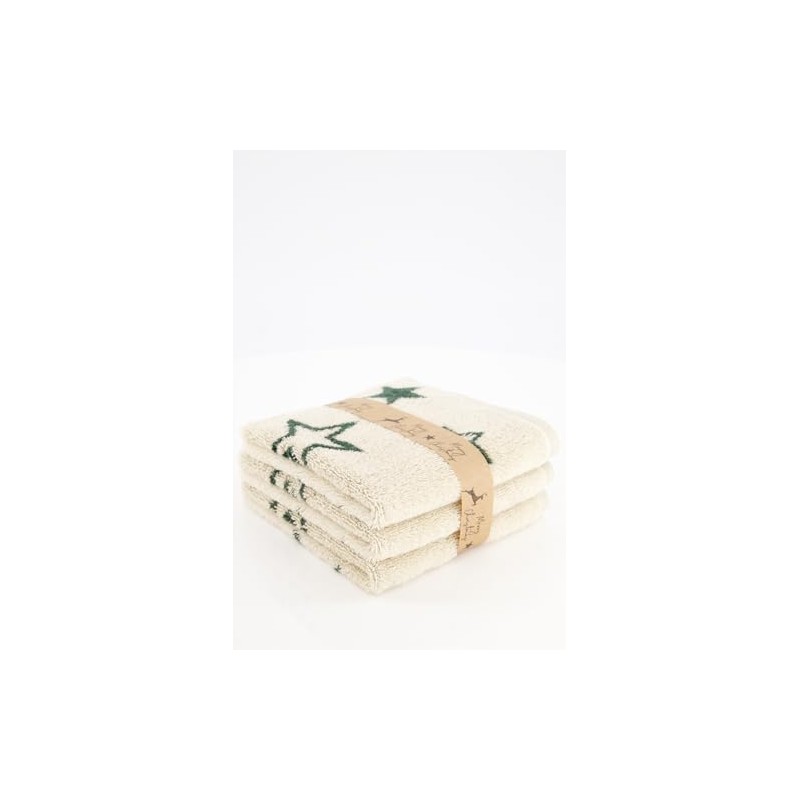 Cawö Home Flannels Christmas Edition Stars 792 Natural Green 34