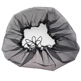 KKUANG 95cm/37.4inch Garden Outdoor Rain Barrel Mesh Cover Black Polyester Filter Protection Mesh Catch Basin Tank Protection Mesh with Drawstring