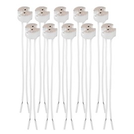 MDCGPower 10 Pack LED MR16 Socket, GU5.3 Socket, LED Halogen Lamp Ceramic Wire Connector Base Socket Adapter MR16 MR11 G4 GU5.3 Socket (Pack of 10)