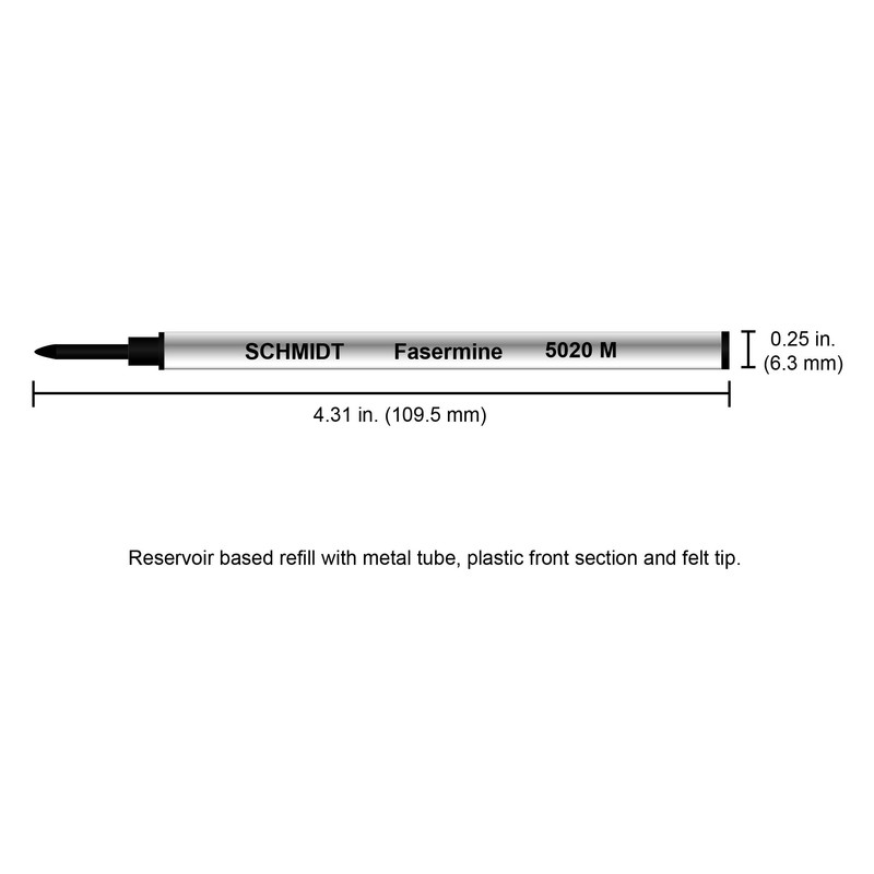 Schmidt Refill Fibre Fasermine 5020, Medium Point Pen Refill, Blue