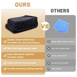 Ghguole Car Drying Towel Extra Large,1800GSM Drying Towel Car Detailing,Double-Sided Thickened Microfibre Towels,Super Absorbent Lint-Free Cars Cleaning Cloths for Fast Drying,Washing (50 * 50)