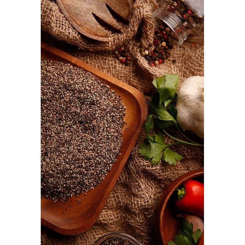 Gourmanity 1lb Coarse Black Pepper Butcher's Cut 12 Mesh Black