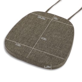 baibu 14x14 Inches Metal Chairs Cushions with Ties Set of 2, Non-Slip Metal Dining Chair Pads Kitchen Chair Cushions with Machine Washable Cover - 2 Cushions Only (Brown, 14x14x1.5in)