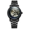 WINNER Men Hollow Full Automatic Mechanical Waterproof Watch Wristwatch (Black)