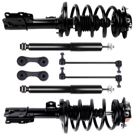 cciyu Complete Suspension Kit Fits 2005 2006 2007 2008 2009 2010 for Pontiac G6 2007 2008 2009 for Saturn Aura Includes Front Strut Spring Assembly Rear shock absorber Stabilizer Bar Link Kit