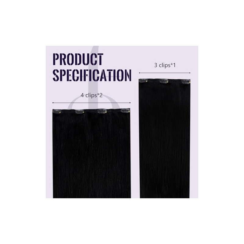Fshine Extensiones de Cabello Natural con Clip 12 Pulgadas 50g