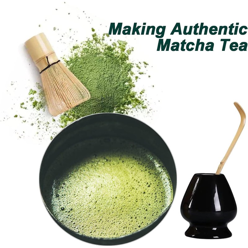 METOY Matcha Whisk Set, 4pcs Japanese Tea Set,Matcha Whisk,Traditional Scoop,