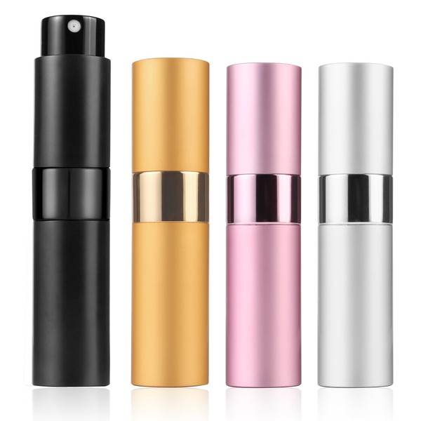 Nachfüllbare Mini Parfümzerstäuber 8ml | 4er Set Leckagesicher & Wiederbefüllbar,