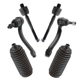 TRQ Front Steering Kit Steering Rack & Pinion Bellow Tie Rod Compatible with 2008-2010 INFINITI G37 2009-2012 Nissan 370Z