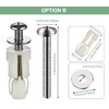 Toilet Seat Hinges Screws, 2-Set Stainless Steel Universal Toilet Seat