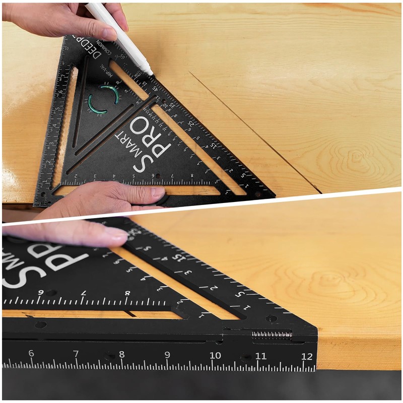 VECOFO Pro 12 Inch Advanced Carpenter Square-Jig Block -Leve-Accurate Flatwork-