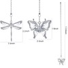 Dotlite Silver Ceiling Fan Pull Chain Extender,Dragonfly and Butterfly Decorative