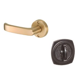 KAWAGUCHI 技研 J Lever Door 襖 Lock Round Seat Home Indoor Lever Handle Backset 65 mm JL – 24-2 m – SG Satin Gold