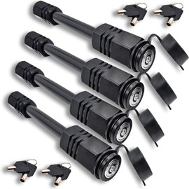 Vehiclex Hitch Pin Locks for 2" Trailer Receivers (4 Keyed Alike) - 5/8" Pins for Class III, IV - Defends Against Dust, Mud, and Thieves