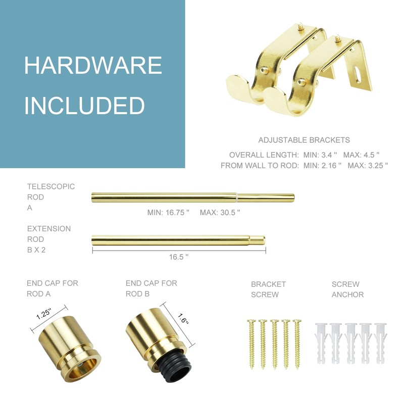 Byondeth Byondeth Curtain Rods for Windows 16 to 48 or
