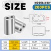 Yaocom 200 Pcs 3/32" Aluminum Crimping Loop Sleeve Cable Crimp