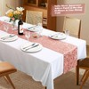 MILVOWOC 4 Pack Rose Gold Satin Table Runner, 12 x