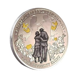QUEAMBLER Love Coin Forever Love and Happiness Coin Silver Plated Poland Romantic Marriage Gift Collectible Coin for Wedding Anniversary