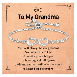 yadiana Grandma Gifts, Infinity Love Heart Grandma Bracelet Gifts for Women, Adjustable Grandma Bracelet for Grandma Birthday Gifts, Christmas Mothers Day Gifts Ideas for Grandmother