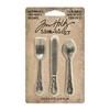 Tim Holtz Idea-ology Silverware Adornments 9/Pack, 2.5 Inch Tall Each,