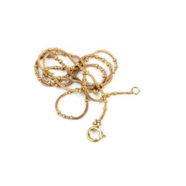 Windalf Delicate necklace Maya 40 cm chain with small balls bronze, Fabric jewellery bag