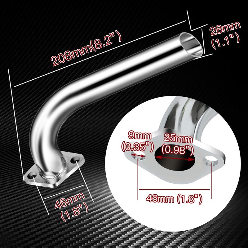 FVRITO Exhaust Pipe Header for CT200u Coleman BT200X CT200U-EX KT196