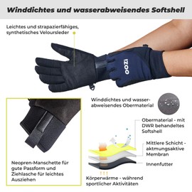 OOZi Winter Gloves for Men and Women, Touchscreen Gloves, Warm Cycling Gloves for Hiking, Running, Cycling, Car Trips (Black, S)
