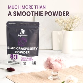 Black Raspberry Powder 5 Ounce Bag - 3rd Party Lab Tested Freeze Dried Raspberries Fruit Whole Berry for Baking, Unsweetened Additive Filler Free Superfood Extract Rasberries Smoothies Dehydrated