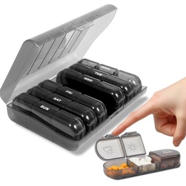 Weekly Pill Organizer 3 Times a Day - 7 Independent Daily Pill Box with AM/PM/Evening Compartments - 7 Day Travel Pill Case - BPA-Free Large Capacity Design for Meds, Vitamins & Supplements