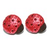 Black & Red Glitter Ladybug Clip On Earrings (S272clip)