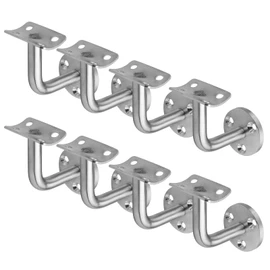 8 Pack Staircase Handrail Brackets for Round Wood / Metal Railing, Wall Mount, 304 Stainless Steel
