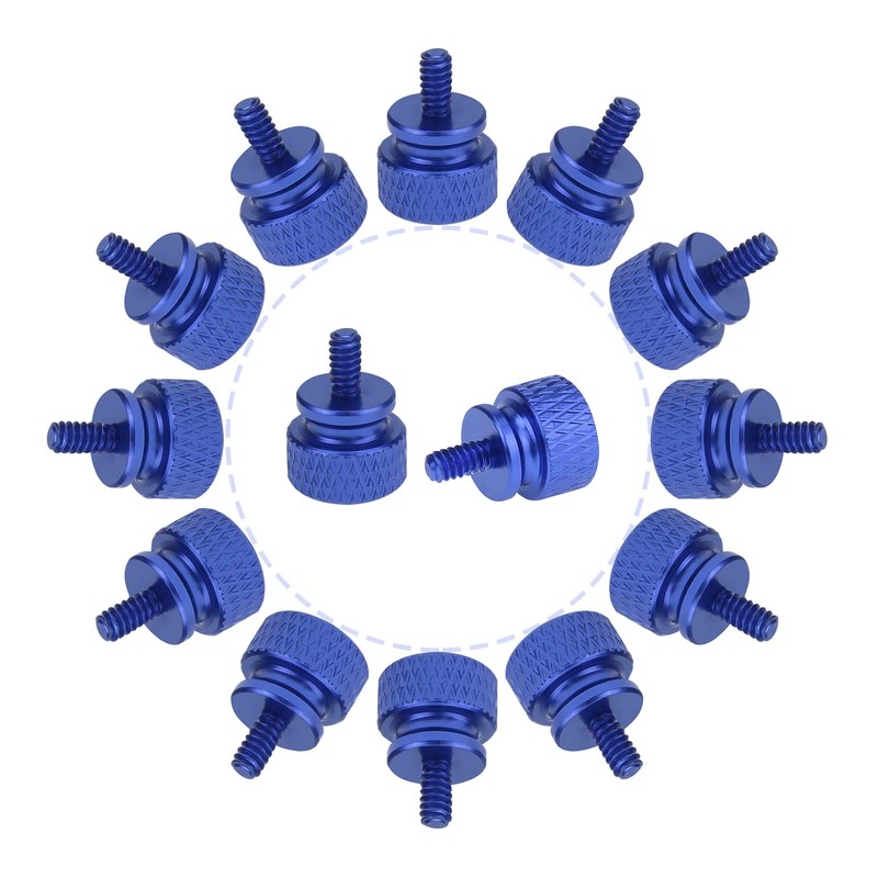 HELIFOUNER 20 Pieces 6-32 Thread, Blue Color Anodized Aluminum Computer