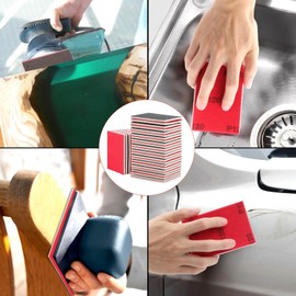 TXXATX 400 Grits Sanding Sponge 27 Pieces Sponge Sanding Pads Flexible Pads Washable and Reusable Wet and Dry Blocks Sandpapers for Drywall Wood Furniture Metal Polishing Painting Auto Repair