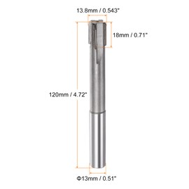 sourcing map Clamping Reamer 13.8 mm H7 C1/K30 Carbide Tip Precision Straight Flutes Round Shank Lathe Machine Cutter