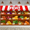 FHZON Fruit Supermarket Backdrop Summer Fruit Exhibition Harvest Season Strawberry