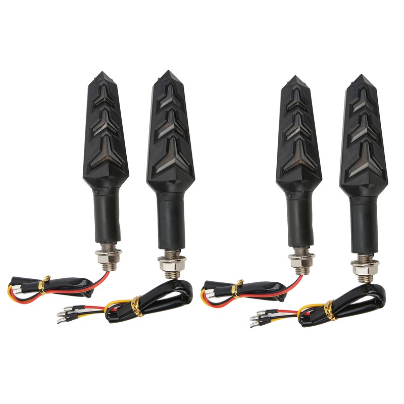 4Pcs Motorcycle LED Turn Signals Daytime Running Lights Blinker Front