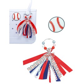 WENTIYA Baseball Charms for Bogg Bag Accessories, Insert PVC Rubber Decorative Compatible with Handbag, Beach Tote, Rubber Beach Bag Accessories, Small, Metal, No Gemstone