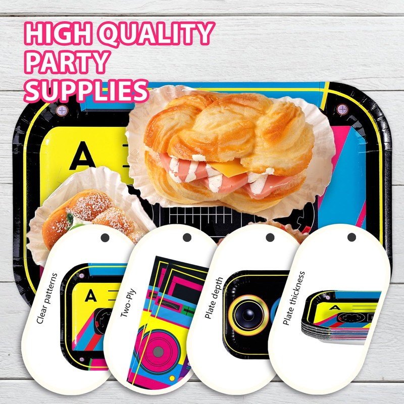 Greencian 96Pcs 80s 90s Party Decorations for Men Women, Serves