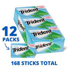 Trident Mint Bliss Sugar-Free Chewing Gum, 12 Packs of 14 Pieces (168 Total Pieces)