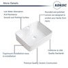 KDKSC Bathroom Vessel Sink 19"x15" Rectangular White Bathroom Sink with
