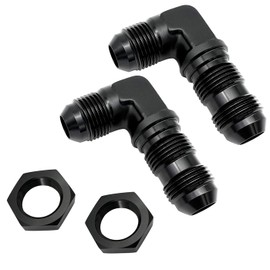 KRD PERFORMANCE - Adaptador de unión de combustible de aluminio de 90 grados 10AN macho con tuerca AN10, color negro
